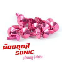 ราคา น็อตชุดสีโซนิก น็อตชุดสี อลูมิเนียม SONIC ปี2004 14 ตัวครบชุด น็อตชุดสีโซนิก งานดีสีสวยไม่ลอกไม่ซีด น็อตแต่งไล่เบา น็อตชุดหัวร่มใส่ โซนิก (13401287843)