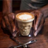 ราคา Skull Espresso Coffee Cup Double Wall Glass Mug Skeleton Whisky Bar Wine Glasses Transparent Vodka Shot Wine Glass Drinkware (19112084178)