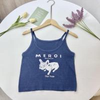 ราคา H H พร้อมส่ง เสื้อสายเดี่ยวไหมพรม สกรีนลายน้องหมา M5713 C (19246181227)