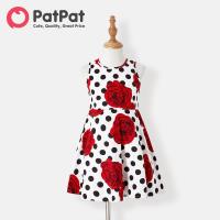 ราคา ชุดเดรสเสื้อกล้ามพิมพ์ลายลายจุดและกุหลาบแดงลายจุดสำหรับครอบครัวชุดเสื้อโปโลแขนสั้น (20925330911)