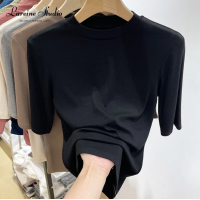 ราคา Stock WomenS T Shirt Korean Casual Style Round Neck Short Sleeve Highly Stretched T Shirt Tops For Women Popular (20880108933)