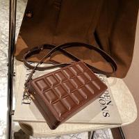 ราคา Black and Brown Box Design Party Clutch Chocolate Style Leather Purses and Handbags for Women Designer Bag Casual Shoulder Bag (13308455252)
