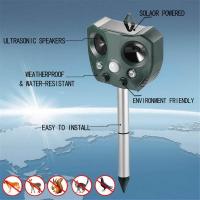 ราคา Solar Ultrasonic Animal Repeller Outdoor Bird Warner ไดรฟ์เมาส์ไล่แมลง Expeller Infrared (14975704511)