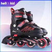 ราคา hello kid Roller Blade Skate รองเท้าอินไลน์สเก็ต ของเด็กหญิงและชาย ออกแบบ ล็อก ปลอดภัย ล้อมีไฟ (21173845574)
