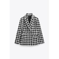 ราคา Zaraมีน้อยฤดูหนาวของผู้หญิงเสื้อแจ็คเก็ตเสื้อสูทลายตารางลายสานแบบโบราณสำหรับผู้หญิง3046251 064 (17679543660)