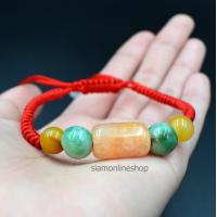 ราคา JADE ด้ายแดงมงคล ประดับด้วยหยกพม่าแท้ ความยาวข้อมือปรับขนาดได้ รุ่น siam hm1001 by siamonlineshop (7490355252)