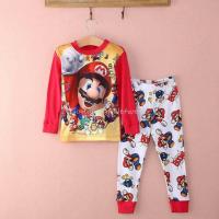 ราคา การ์ตูนเด็กเด็กวัยหัดเดิน Super Mario ชุดนอนผ้าฝ้ายชุดนอนชุดนอนเข้าชุด (915032214)