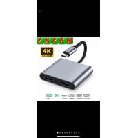 ราคา USB C to Dual HDMI 4K 30hz 4 Port with Thunderbolt 3 USB 3 0 PD 2 HDMI Converter USB Type C Adapter for Book Pro Air XPS (20013057882)