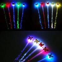ราคา 6ชิ้นเปียถักสีสันสดใสผีเสื้อแววผมนำใยออปติก LED Silk Bar PROM Aid อุปกรณ์ช่วยเหลือ hairband ผมตกแต่ง (21165297063)