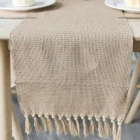 ราคา ผ้าปูโต๊ะผ้าทอตกแต่งแบบนอร์ดิกสีทึบพู่ผ้าฝ้ายทำด้วยมือและผ้าปูโต๊ะกาแฟผ้าปูโต๊ะลินิน (21119422551)