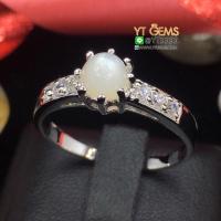 ราคา แหวนมุกดาหาร มูนสโตน แหวนเงินแท้ ชุบทองคำขาว พลอยมุกดาหารแท้ YTG 7863 (17457081956)