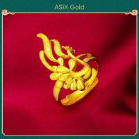 ราคา ASIX GOLD แหวนทองแท้ แหวนทอง ทอง 24K 999 ไม่ดำ ไม่ลอก สไตล์คลาสสิก รวย อินเทรนด์ ขนาดใหญ่ (16734585302)