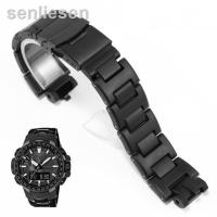 ราคา 2023 Original สายนาฬิกาประกอบสำหรับ Casio G Shock PROTREK PRW 3000 6000 6100 3100 PRG 300ดัดแปลงเหล็กพลาสติกสายสีดำ (19881015444)