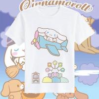ราคา เสื้อยืดแขนสั้นคอกลมWalkie เสื้อยืดลําลอง แขนสั้น พิมพ์ลายการ์ตูนอนิเมะ Cinnamoroll Kawaii Sanrio สําหรับเด็กCotton 100 S 5XL (20742487083)