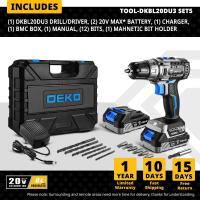 ราคา DEKO ชุดคอมโบสว่านไร้สายไร้แปรงถ่าน20V ไขควงไฟฟ้าขนาดเล็กอุปกรณ์สำหรับงานไม้เพาเวอร์2สปีด (20865089260)
