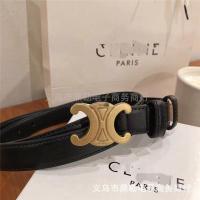 ราคา Celine กล่องของขวัญเข็มขัดสานประตูชัยสำหรับผู้หญิงและผู้ชายเข็มขัดหัวเข็มขัดสีดำสีน้ำตาลผิวเรียบสีทอง (19797283650)