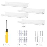 ราคา 4ชิ้น ชั้นวางของอคริลิคลอยตัวชั้นแสดงบนผนังติดตั้งบนผนังชั้นวางของหนังสือโมเดลตุ๊กตามังกรดราก้อนบอลชั้นวางของสำหรับเครื่องสำอางภาพถ่ายหนังสือน้ำหอมเหมาะสำหรับห้องครัวห้องนอนห้องน้ำ (20411333757)