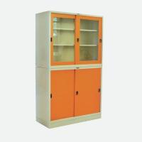 ราคา Raminthra Furniture Cabinet ตู้เอกสารเหล็กบานเลื่อน2ชั้นบน ล่าง ขนาด120ซม รุ่น RF 4 สีส้ม ครีม (14071967)