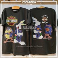 ราคา Harley davidson x Taz mania looneytunes เสื้อวินเทจ เสื้อการ์ตูน papamama vintage shirt (20498082364)