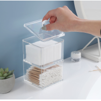 ราคา อะคริลิค ใส่สำลี คัตตอนบัต 2 ชั้น กล่องใส่สำลี คัตตอนบัต พัฟ ฟองน้ำ กล่องอะคริลิค (19919692803)