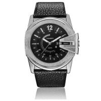 ราคา Mens Watches Top Brand Luxury Cagrny Quartz Watch Men Leather Watchband Date Quartz Watch Casual Clock Male Fashion Wristwatch (19753596191)