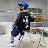 ราคา เสื้อเชิ้ตแขนสั้นสำหรับเด็กผู้ชายเสื้อเชิ้ตเสื้อยืดคอกลมครึ่งแขนพิมพ์ลายการ์ตูนแฟชั่นใหม่2023ฤดูร้อนสำหรับเด็กโต (17645901343)