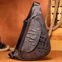 ราคา WESTAL ผู้ชายจระเข้พิมพ์หน้าอกกระเป๋าหนังแท้กระเป๋า Crossbody สำหรับผู้ชายแฟชั่นไหล่แพ็คหนังธรรมชาติสลิง Baghot (19630230788)