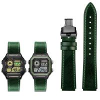 ราคา 18มิลลิเมตรสายนาฬิกาสำหรับ Casio G SHOCK AE 1200WH 1300 1000 A159 Wome ผู้ชายดัดแปลงย้อนยุคหนังวัวแท้นาฬิกาวงสร้อยข้อมืออุปกรณ์เสริม (15879934389)