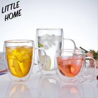 ราคา LITTLEHOME แก้วกาแฟมีหู แก้วน้ำ แก้วสองชั้น ขนาด 150 250 350 ml แก้วใส่น้ำ แก้ว Double wall Glass แก้วกันความร้อน (10525490031)