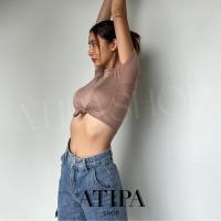 ราคา Atipashop FASTEN CROP เสื้อครอป ครอป ทรงแขนสั้น ม้วนปมหน้าได้ ทรงสวย สายฟอห้ามพลาด มีหลายสีให้เลือก (16558385657)