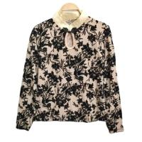ราคา เสื้อคอจีนซีทรู ลายดอก แขนยาว (17412090561)