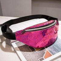 ราคา Fashion Bling Leather Waist Packs Women Silver mochila cintura Waist Bag Belt Bag Female Pouch PU Casual Fanny Pack Bag (20048558548)