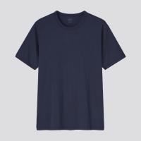 ราคา เสื้อยืดผ้าฝ้ายผสมเทคโนโลยี Airism ของผู้ชาย Uniqlo คอกลมสีดำสุดเท่ให้ความรู้สึกเย็นแขนสั้น454315 444126 (19784303291)