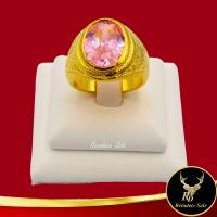 ราคา Ring No 85RD แหวนหุ้มทอง แหวนผู้หญิง แหวนแฟชั่นทองชุบ แหวนประดับพลอย ขนาดเม็ดยอด Oval 15x11 mm ชุบทองไมครอน สินค้าพร้อมส่ง (16933923844)