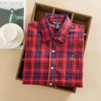ราคา 2023 chun xia female plaid shirt long sleeve small pure and fresh and pure cotton thin leisure grid is prevented bask in a shirt (19721798575)