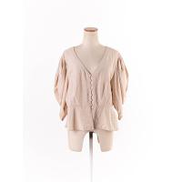 ราคา H M เสื้อคอวีแขนยาวสีครีมกระดุมหน้า ป้ายแบรนด์ระบุไซส์ EUR42 Preloved (20613789411)