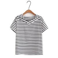ราคา มีไซส์ใหญ่ Plus Size XL 4XL Womens Short Sleeve Striped Summer Shirts Oversized Fashion V neck Female Tops (19498016234)