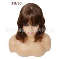 ราคา กลไกวิกผมไฟเบอร์กลาสปลอกหุ้มหัวไม้กอล์ฟวิกผมบ๊อบสั้นหน้าม้าหยิก (19675912534)