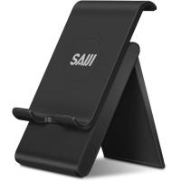 ราคา Adjustable Tablet Stand Holder SAIJI Portable Foldable Desktop Stand Compatible for iPad Pro 2020 iPad Air Mini Nintendo Switch iPhone 11 Pro Max SE Samsung Galaxy and Kindle Fire Tablets Black (16036