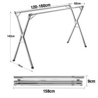 ราคา okma ราวตากผ้า 240cm ราวตากผ้าพับได้ ราวตากผ้าสแตนเลส 250 กกแบกภาระ ราวแขวนเสื้อผ้า พับเก็บง่าย ยืดหดได้ X Drying Rack พร้อมส่ง ราวตากผ้าแบบแขวน (19253542472)
