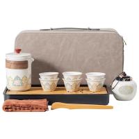 ราคา มีในสต็อก ชุดน้ำชา ชุดชงชาจีน ชุดชงชา กล่องของขวัญสุดเก๋ๆ ชุดชา ชุดชาเซรามิกกังฟูของจีนของขวัญ จานไม้ไผ่และกระเป๋าเดินทาง (20910795582)