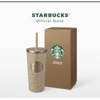 ราคา Starbucks Champagne Gold Bling Rhinestones Cold Cup 16oz แก้วสตาร์บัคส์แท้ แก้วคริสตัล (20864259671)