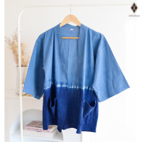 ราคา เสื้อยูกาตะ เสื้อคลุมผ้าฝ้ายพื้นเมือง มัดย้อมคราม (20690417547)