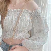 ราคา เสื้อครอปสม็อตปาดไหล่แขนยาว ลายดอกไม้ เสื้อครอปปาดไหล่ ลายดอก ปาดไหล่แขนยาว (20582815635)