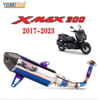 ราคา ท่อไอเสียรถจักรยานยนต์สำหรับ YAMAHA Xmax 300 Xmax 250 2017 2023 ปลายท่อกลางหน้าท่อไอเสียแบบสวมข้อศอกคอท่อเชื่อมสแตนเลสพร้อมเซ็นเซอร์ O2 X Max Xmax300 Xmax250 Xmax400 (10657426584)