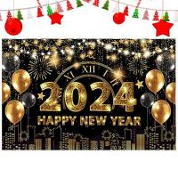 ราคา Happy New Year Decorations 2024 Fireworks Balloons 2024 Cheers to New Years Eve Photo Booth Props Happy New Year Backdrop Countdown Party Photography Backdrop Banner superbly (20466233889)