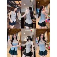 ราคา เซ็ต2ชิ้น งานกระแส งานป้าย พร้อมเข็มขัด (21113087639)