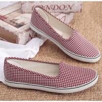 ราคา ꕥCatalog Shoesꕥ รองเท้าผ้าใบ ทรงสลิปออน ลายสก็อต 2 สี เบอร์ 35 41 24 (17867093032)