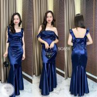 ราคา SG658 เดรสยาว ใส่ได้2แบบ ชุดราตรีเหมาะใส่ออกงาน เพื่อนเจ้าสาว สวยหรู แพทเทิร์นเป๊ะมาก เสริมฟองน้ำหนา ซิบหลัง ผ้าซาตินเงายืดหยุ่นดีมากเนื้อหนามีน้ำหนัก สี แดงไวน์ กรมท่า ทอง ชมพู เทาอมฟ้า อก30 36 เอว26