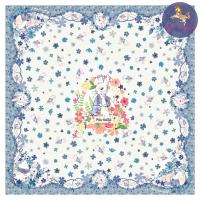 ราคา ผ้าพันคอ ผ้าคลุมไหล่ Kiss Me Doll Peter Rabbit ลาย Floral ปีเตอร์แรบบิท ขนาด 100 100 CM (20888555611)
